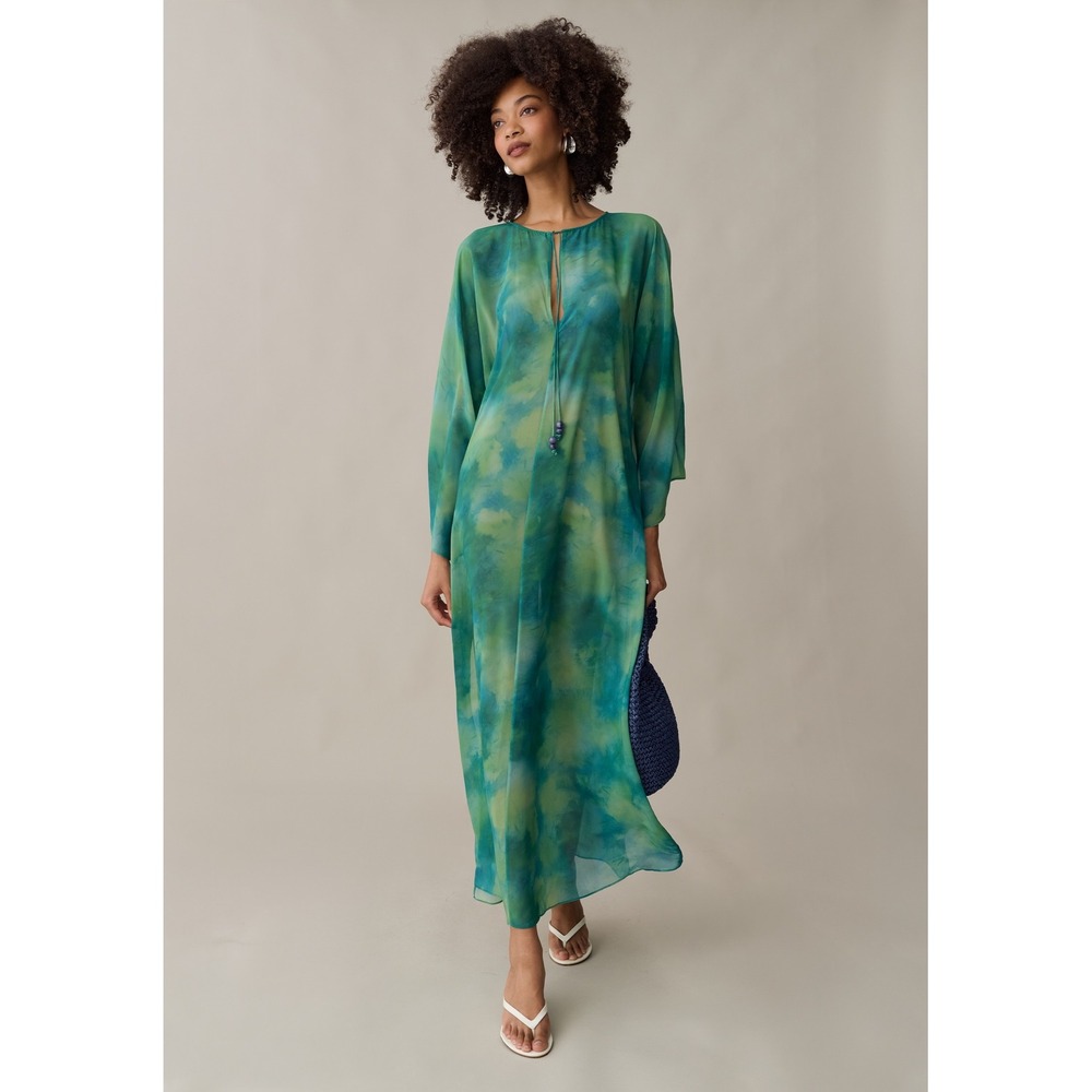 NWT Few Moda Ramona Coverup in Green+Yellow / Sz L / Still in Manufacturer Bag